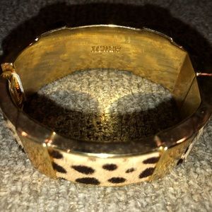 Gold and Cheetah Chunky Bracelet